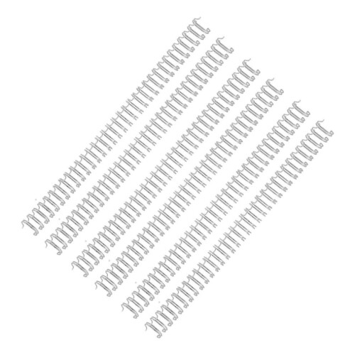 Double Loop Wire Binding Spine 1/2in, 34 Loops, 100 Sheets Capacity, Silver