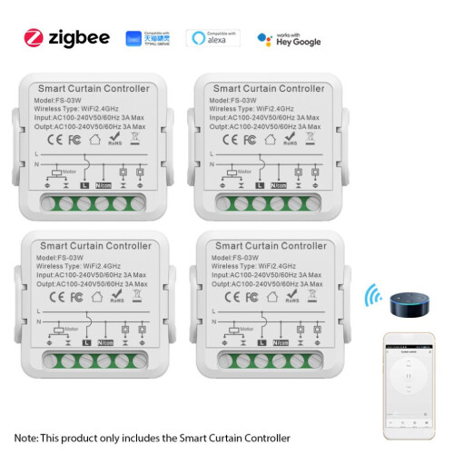 Smart WiFi Curtain Controller with Timer, Voice & Shared Control 2