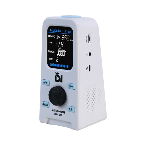 Rechargeable Bluetooth Metronome with LCD Screen, White/Black, 8x7x16cm 2