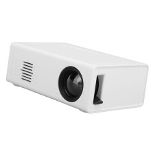 Bärbar 1080P HD miniprojektor 200 ANSI LM med fjärrkontroll, vit