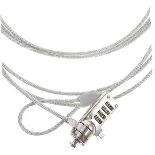 Laptop Cable Lock For Computers And Tablets, PlasticCoated Cable, OneHanded Operation, CutResistant, Home Office