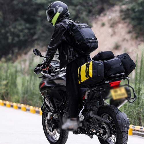 Motorbike Saddle Bag 30L Waterproof Luggage Multi-Function Storage Orange 1