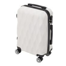 20 Inch Wavy Texture Hard Shell Travel Suitcase, White