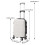 Living And Home 20 Inch Wavy Texture Hard Shell Travel Suitcase, White 6
