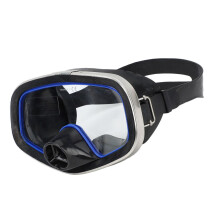Lunettes de plongée en silicone bleu avec verre trempé étanches pour la plongée en apnée