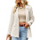 Women's Apricot Turn Down Collar Suit Jacket with Back Split Hem, S-L 3