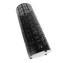 Roestvrije metalen paraplubak met koperen patroon, 42 cm x 15 cm x 15 cm, zwarte afwerking.