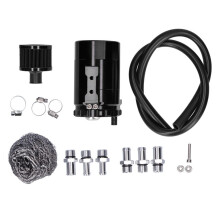 Olieopvangbak van 350 ml van aluminium met luchtfilter, M16x1.5 schroefdraad, zwart