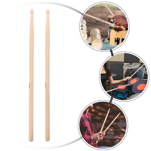 2Pcs 7A Musical Instrument Practice Drumsticks Beige 1