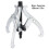 150mm Carbon Steel 3 Claw Puller Tool Spiral Rod Double Hole Design 2