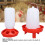 Large Capacity Plastic Chick Waterer & Feeder Kit, Red, Easy Clean 4