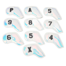 10 stuks golfclubhoesjes van PU-stof, stoot- en krasbestendig, met witte rand.