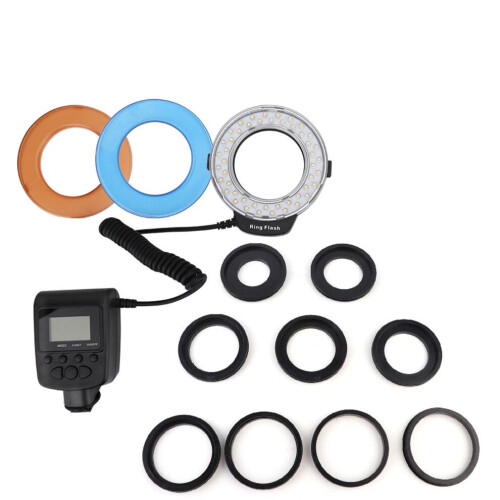 48-LED-Ringblitz-Set für Makrofotografie mit 8 Objektivadaptern 1