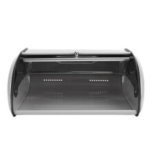 Grey Iron Bread Box with Window, 34.5x23x14.5cm Storage Keeper