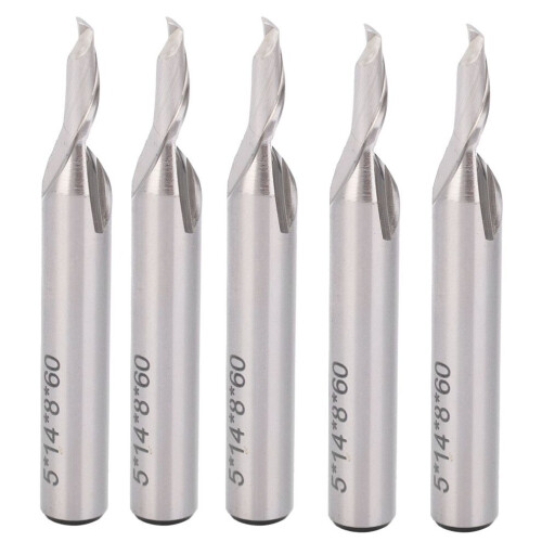 5 st. volframstål 8 mm skaft spiralfräs CNC-fräs 1
