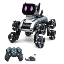 Robot Toy for Kids with Gesture Control, LED Lights & Stunt Car, 25*16*17cm