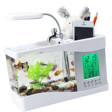 Horloge multifonctionnelle pour aquarium avec lampe LED, 1,5 L, 145 x 92 x 130 mm