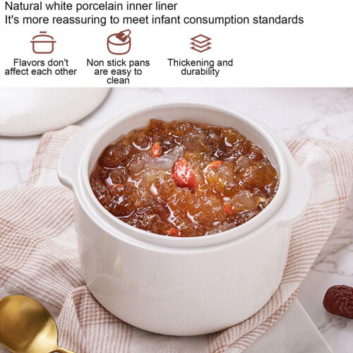 200W 1L Green Ceramic Slow Cooker, 24H Timer, EU Plug 2