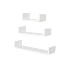 3-teiliges schwebendes Wandregal, weiß – Unsichtbare Montage, modernes Design, perfekt für Badezimmer