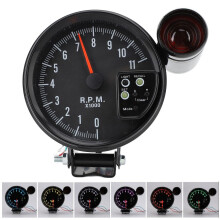 Tacómetro para coche de 12 V y 5 pulgadas con luz de cambio LED de 7 colores para vehículos de 4, 6