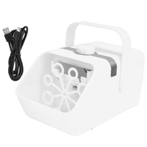 USB Bubble Machine with 350ml Capacity, White, 8 Rotating Rods 1