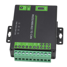 Convertisseur RS232/485/422 vers CAN isolé pour usage industriel, supporte des débits de 10 à 1000 kbit/s