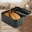 Black Metal Bread Bin with Glossy Surface and Large Storage Capacity 4