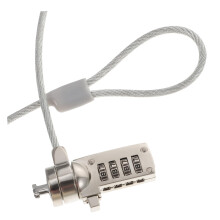 Portable Cable Laptop Lock With Resettable Code Notebooks Tablets Desktops Compatible OneHand Operation PlasticCoated