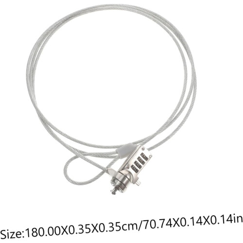 Portable Cable Laptop Lock With Resettable Code Notebooks Tablets Desktops Compatible OneHand Operation PlasticCoated 1
