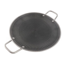 Poêle à griller coréenne pour barbecue, 34 cm, en acier inoxydable antiadhésif, pour intérieur et extérieur