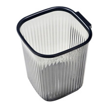 Large Transparent Black Plastic Trash Can, Square 3L Capacity