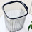 Large Transparent Black Plastic Trash Can, Square 3L Capacity 3