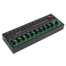 10-Kanal-Metall-Soundmixer mit unabhängiger Lautstärkeregelung und EU-Stecker
