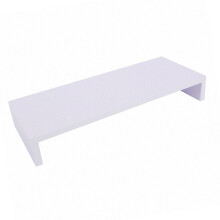 Houten monitorstandaard, LED-monitorverhoger, bureau-organizer, displayrek, paarsachtig wit