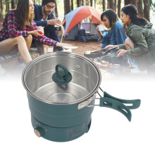 500W 1,6L bärbar elektrisk spis med hopfällbart handtag för camping och studentboende