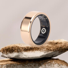 Gezondheidsmonitoring Slimme Ring voor Heren en Dames, Waterdicht, Bluetooth, Goudkleurig, Maat 10