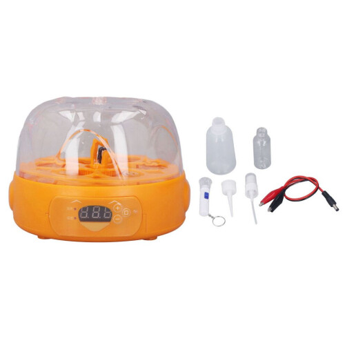 15W Digital Mini Egg Incubator 6 Eggs Fully Automatic 16.5x16.5x12.5cm Yellow 2