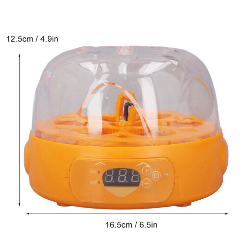15W Digital Mini Egg Incubator 6 Eggs Fully Automatic 16.5x16.5x12.5cm Yellow 1