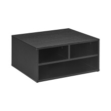Printer Organizer Kast Zwart - HOMCOM Opbergkast met drie compartimenten van MDF met afsluitbare deuren