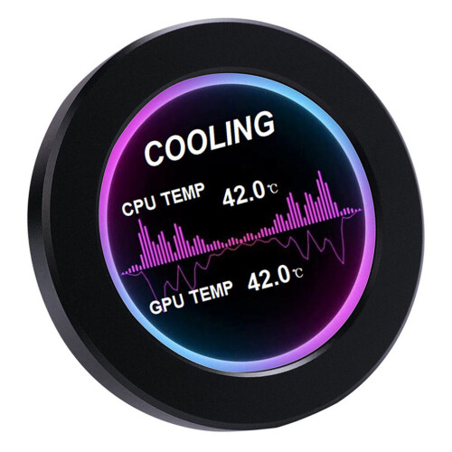 2.1in IPS Water-Cooled LCD Display, Compact 480x480, Black/White