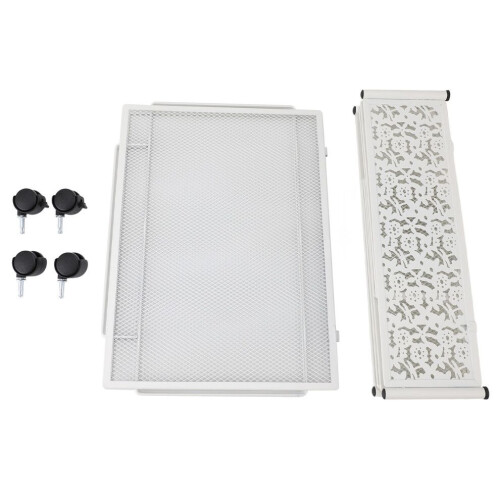 Underbed Storage Container Metal Foldable Organizer with Wheels White 2