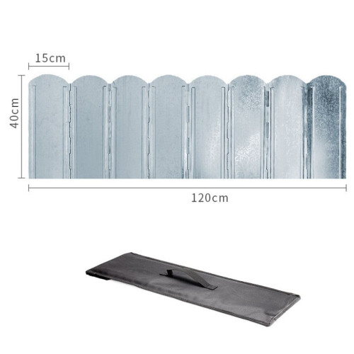 Galvanized Folding Stove Windshield 8 Plates, 30-60cm, Black/Silver 2