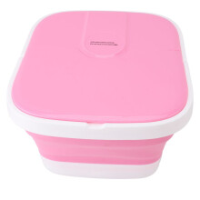 Faltbare Fußbadewanne aus rosa ABS mit automatischer Heizung, kompakt und entspannend