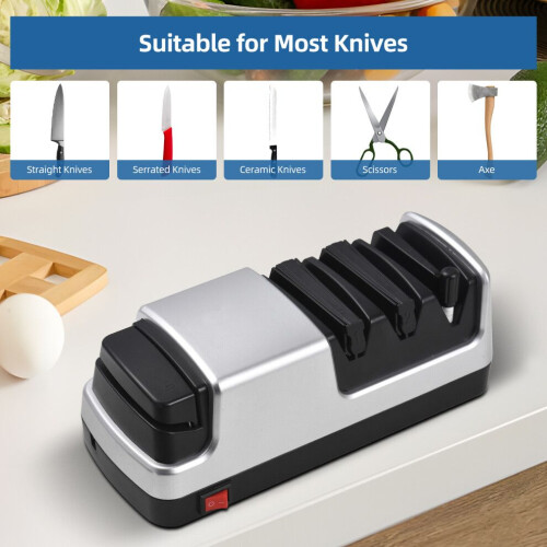 Electric Knife Sharpener 4-in-1, 18W, Grey/Black, RZ-E006R 1