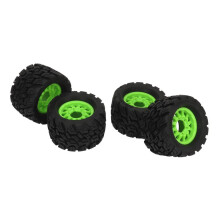 4 roues et pneus RC verts de 117 mm pour voitures 1/8 et 1/10