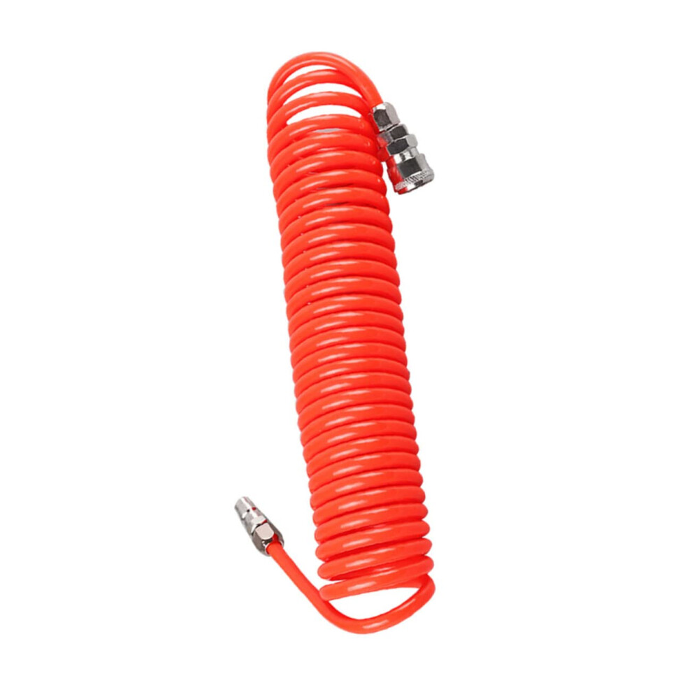 Coiled Air Hose For Air Compressor With Swivel Ends And Bend Restrictor Fittings For Garden And Workshop Use 9339159574133