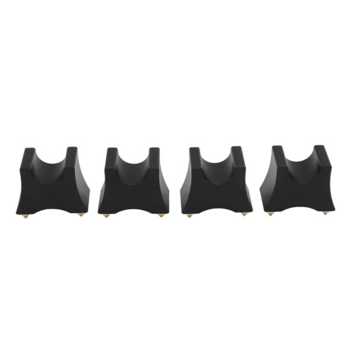 Support de câble HiFi en aluminium antichoc, 4 pièces, noir 1