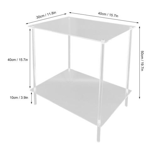 Acrylic 2-Tier Side Table: Modern Lightweight Bedside Storage - Clear 1