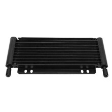Zwarte aluminium oliekoeler met 11 rijen voor pick-ups, bestelwagens en aanhangwagens.