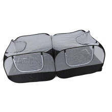 Tente de jeu portable noire pour petits animaux avec filet respirant et parc pliable pour petits animaux
